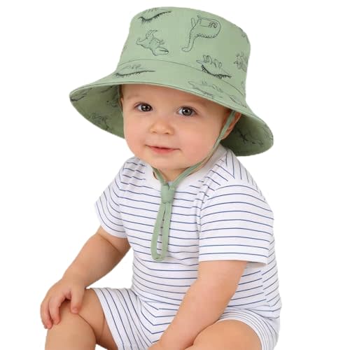 Baby Sun Hat UPF 50+ Toddler Bucket Summer Kids Beach Hats for Boys Girls | Toddler Bucket Hat,Soft Breathable Fabric With UPF 50+ Wide Brim Swim hat For Baby Boy,Adjustable Chip Strap for Outdoor