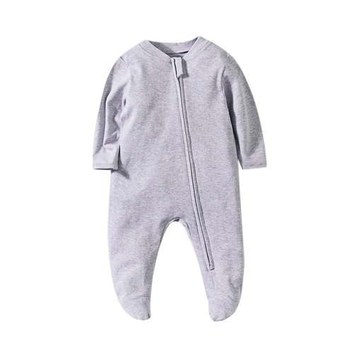 purcolt Baby Boys Girls Romper Comfy Cotton Long Sleeve One-Piece Zip Front Footed Pajamas Newborn Infant Onesie Bodysuits Toddler PJs