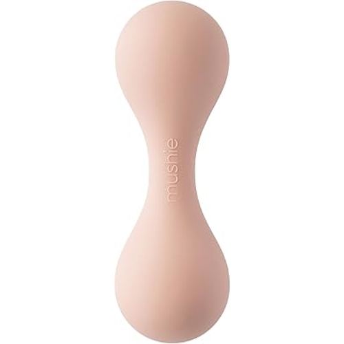 mushie Silicone Baby Shaker Rattle Toy | Ages 3+ Months (Blush)