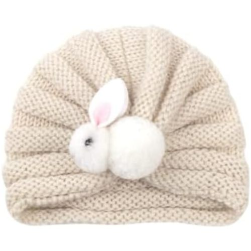 Amazon.com: Baby Turban Hats Cute Bunny Ear Warm Knitted Beanie Winter Essential Handmade Crochet Cap for Infant Toddler Boys Girls White: Clothing, Shoes & Jewelry