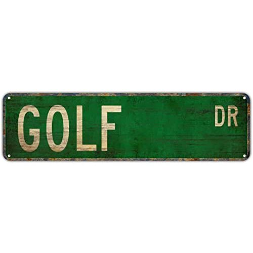 Metal Tin Sign GOLF DR Funny Vintage Sign Retro Metal Signs for Bedroom Kitchen Garden Wall Bar Club Coffee Home Decor 6x16 Inch