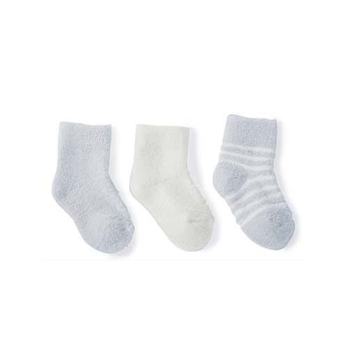 Barefoot Dreams CozyChic Lite Infant Sock Set 3 Pack Blue