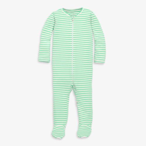 Baby Organic Zip Footie in Stripe