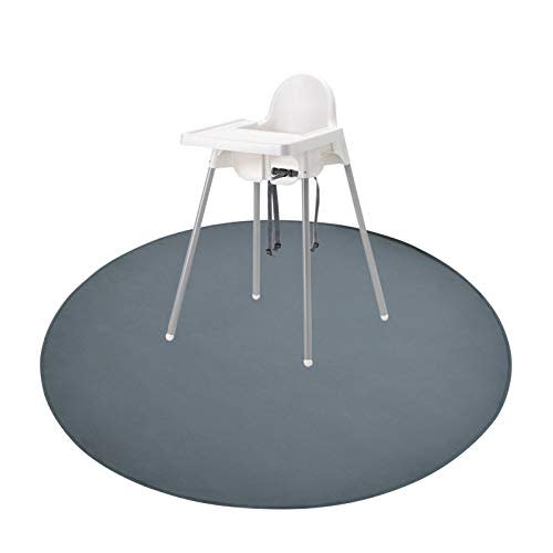 Baby Splat Mat for Under High Chair, 51 x 51 Inch Wipeable Splash Mat, Waterproof and Washable, Anti-Slip Floor Protector