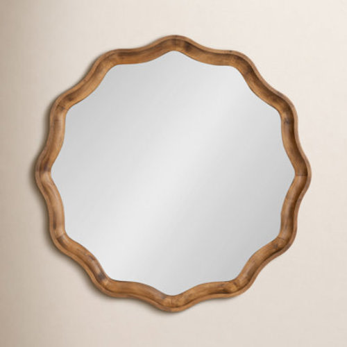 Joss & Main Round Scalloped Wooden Wall Mirror & Reviews | Wayfair
