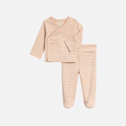 Riley 2 Piece Kimono Wrap Top and Pant Set - Ballet Stripe