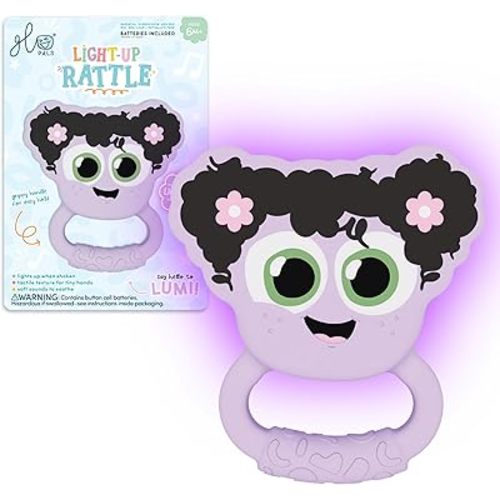 Glo Pals Light-Up Rattle – Sensory Baby Rattle Toy That Glows 7 Fun Colors