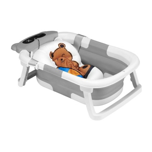 Playpals Collapsible Baby Bathtub with Thermometer Travel Newborn Tub