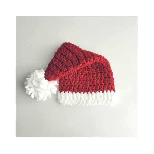 In Stock - Chunky santa hat, christmas baby hat, baby santa hat, baby shower gift, 0-3 month baby gift, newborn photo prop, elf hat red