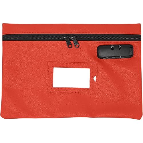 Medicine Bag with Lock | 12x8 Inch Med Bag | Medication Bag for Traveling | Small Medication Travel Bag | Kids Medicine Bag | Pills Locking Zipper Pouch Storage Case Organizer (Red)