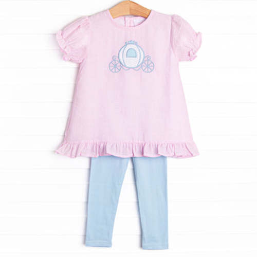 Carriage Cutie Applique Legging Set, Pink – Stitchy Fish