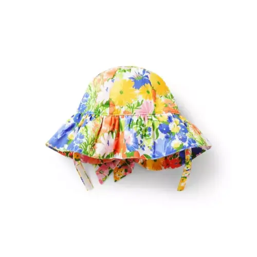 Newborn Golden Floral Baby Floral Bow Sun Hat by Janie and Jack