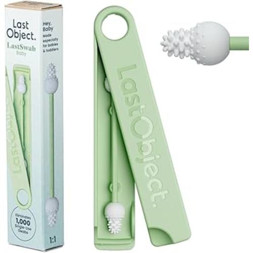 LastSwab® Reusable Cotton Safety Swabs for Baby Ear Cleaning - The Sustainable and Sanitary Alternative to Single-Use Q Tips - Easy to Clean and Zero Waste - Convenient Travel Case Holder