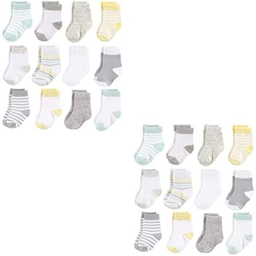 Hudson Baby unisex-baby Cotton Rich Newborn and Terry Socks