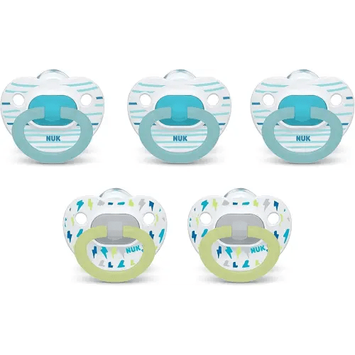 NUK Orthodontic Pacifiers, 6-18 Months, 5-Pack