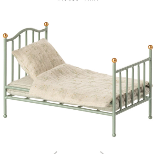 Vintage single bed, Mouse - Mint - Maileg USA