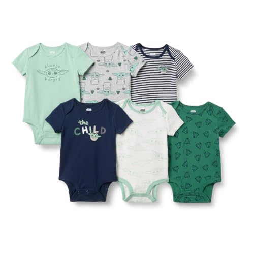 Amazon Essentials Disney | Marvel | Star Wars Unisex Babies' Snug-Fit Cotton Footed Sleepers, Multipacks