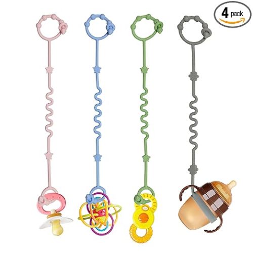 Toy Straps for Baby,RTMOK Silicone Setpacifier Clip,Applies to Car Seat Toy,Teether Toy,High Chair,Stroller Accessories,Baby Toy Clips,Cribs,Rocking Chair