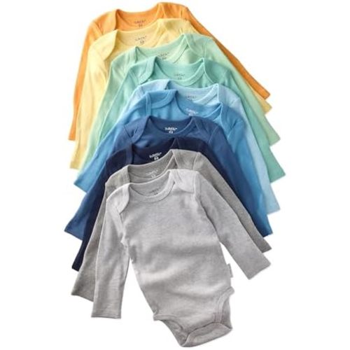 Butterblu Blake 10-Pack Long Sleeve Bodysuits​ 100% Organic Cotton, Unisex