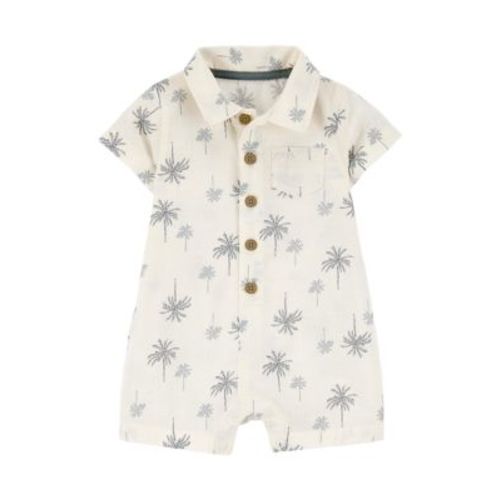 Baby Boys Printed Polo Romper