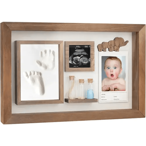 Baby Hand and Footprint Kit - Newborn Baby Keepsake Box, Newborn Footprint Kit, Boys & Girls Gift for Baby Shower Baby First Keepsake Frame Baby Gift for New Mom Expecting Parents New Baby Must Have