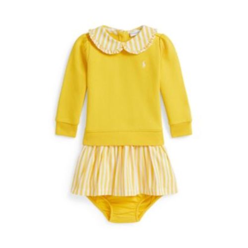 Baby Girls' Striped Loopback Fleece Dress and Bloomer