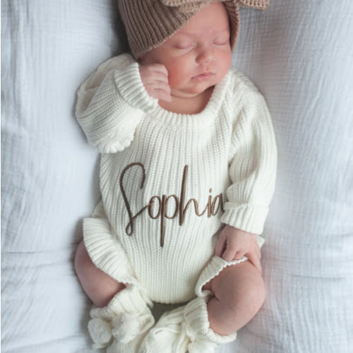 Ribbed Ruffle leg romper - Milk – Sweet June