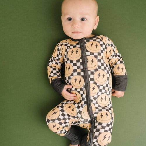 Lightning Checkered Smiley Bamboo Sleeper