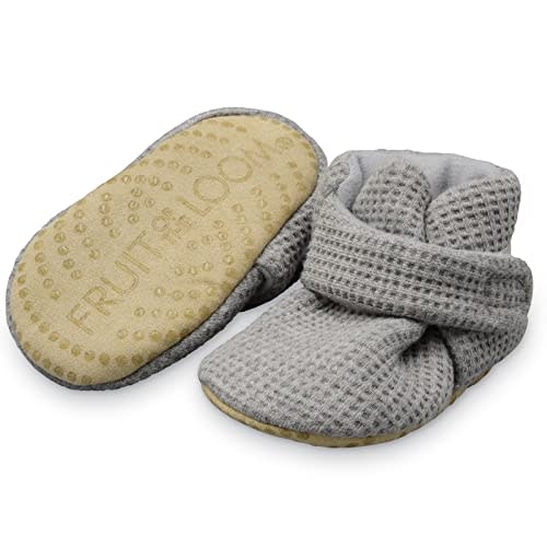 Fruit of the Loom Cozy Thermal Wrap Booties with Non-slip Grips for Baby Girls, Boys, Unisex -