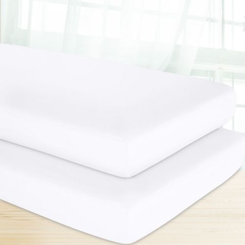 100% Organic Cotton Crib Sheet Set of 2 | Cool Percale Weave | Set of 2 Crib Fitted Sheet by California Design Den