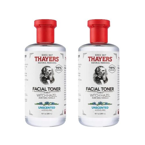 THAYERS Alcohol-Free, Hydrating, Unscented Witch Hazel Facial Toner with Aloe Vera Formula, Vegan, Dermatologist Tested and Recommended, 12 Oz (Packaging May Vary)