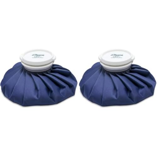 BICAREE Ice Pack for Injuries Reusable, Ice Bags Hot Water Bag for Hot & Cold Therapy and Pain Relief with Cover, No-Leak Elastic Breathable Ice Bag, Size 9" (Pack of 2)