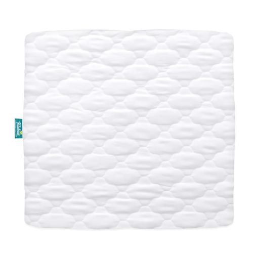 Playard Mattress Cover -for Square Play Yard, Perfect for New Room2 / TotBloc Portable Playard, Waterproof, Ultra Soft, Fitted Playpen Mattress Cover, White