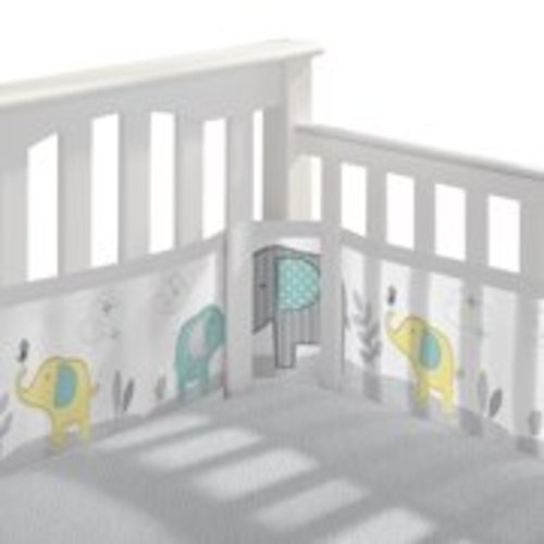 BreathableBaby 3pc Classic Crib Bedding Set  Elephant Tales