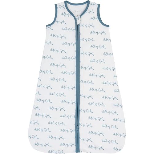LollyBanks Baby Sleep Sack, 100% Cotton Toddler Wearable Blanket with 2-Way Zipper, Soft and Breathable Sleep Sack for Boys 12-18 Months, Lightweight Baby Sleeper (Blue Christian Child of God)