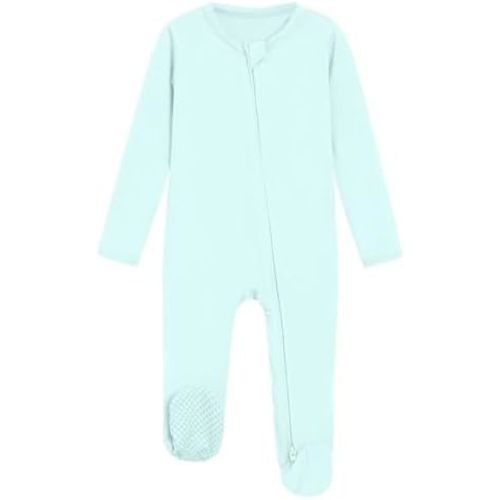 BambooBud Baby Footie Romper Pajamas Unisex Newborn Infant Pjs Soft Rompers Viscose from Bamboo Sleepwear