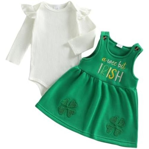 My First Mardi Gras Baby Girl Outfit Newborn Long Sleeve Romper Overalls Sleeveless Dress 2Pcs Baby Winter Clothes