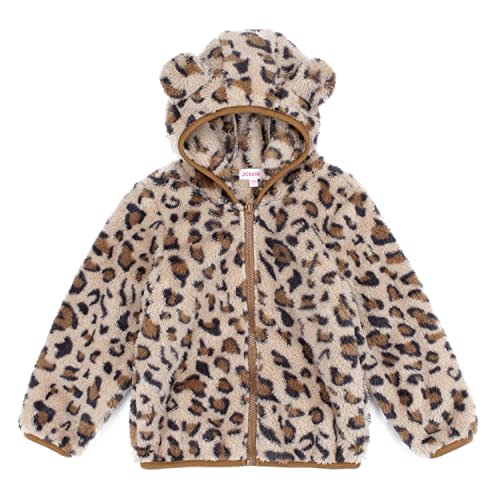 Toddler Girls Boys Fleece Hoody Jacket Zip Up Teddy Coat Warm Winter Outwear