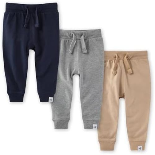 Burt's Bees Baby unisex-baby Knit Jogger Pants, Baby Sweatpants, 100% Organic Cotton Infant Bottoms