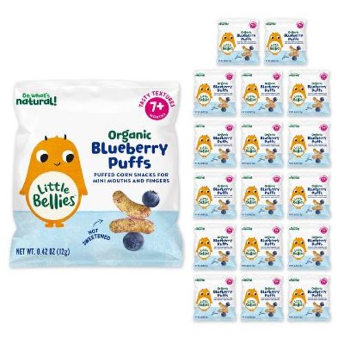 Little Bellies Organic Puffs Baby Snacks - Blueberry - 18ct/7.56oz