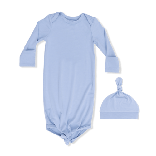 Solid Blue Fog - Knotted Gown and Hat