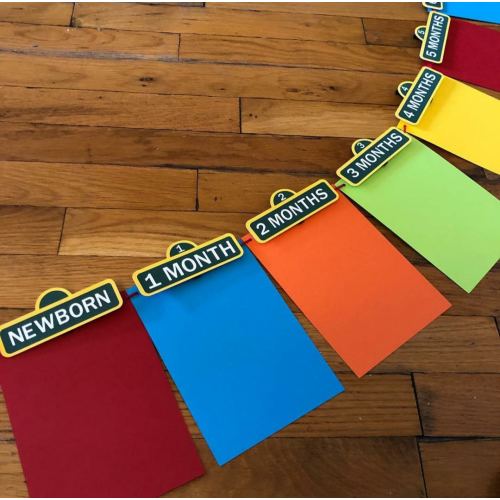 Sesame street inspired monthly growth banner