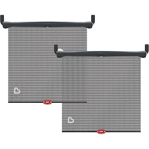 Munchkin® Brica® Sun Safety™ Car Window Roller Shade with White Hot® Heat Alert, Black, 2 Count (Pack of 1)