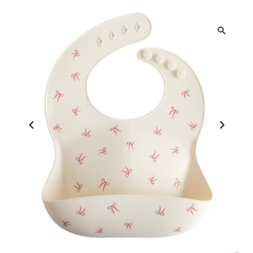 Mushie Silicone Baby Bib - Bows – oh baby!