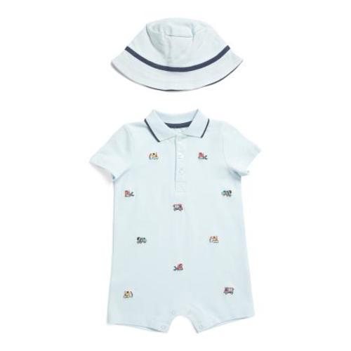 Newborn Boys Trucks Romper With Hat | Kids & Baby | TJ Maxx