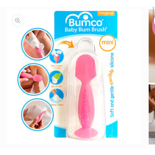 Bumco Mini Baby Bum Brush with Travel Case (Pink)