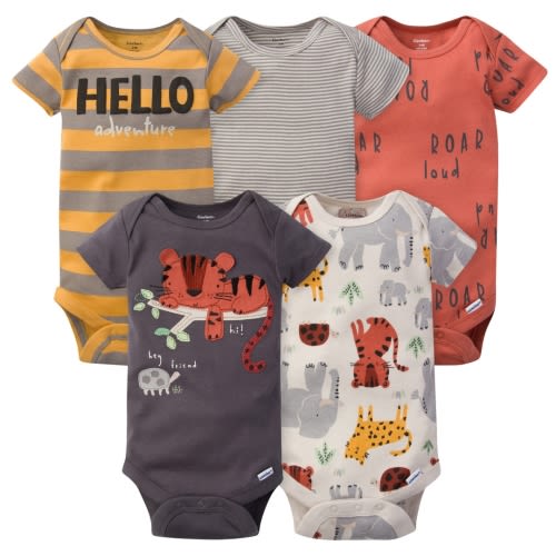 5-Pack Baby Boys Safari Short Sleeve Onesies® Bodysuits – Gerber Childrenswear