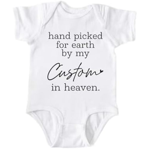 Custom Hand Picked for Earth by My Grandma in Heaven Newborn Bodysuit - Personalized Name Coming Home Outfit