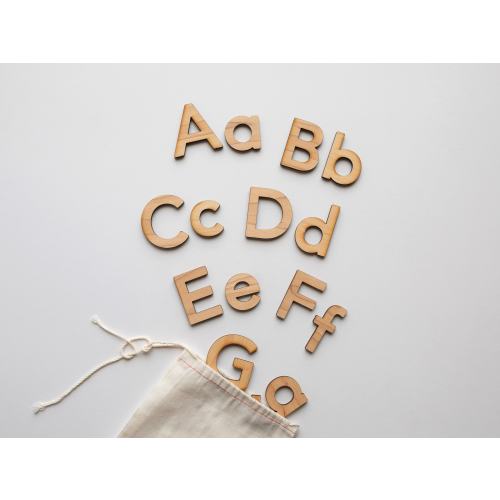 Wooden Alphabet Set • Handmade Maple Wood Letters & Movable Alphabet • Montessori Inspired Educational and Homeschool Spelling Toys