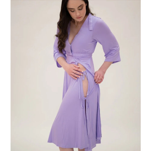 Lila Labor & Postpartum Gown in Lilac